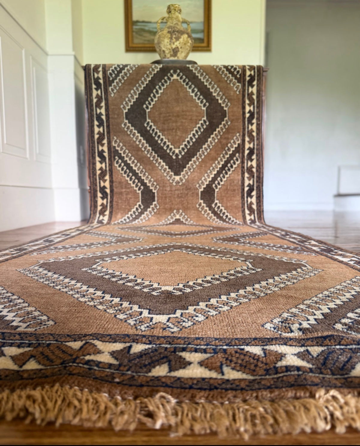 Vintage Tobacco Key Runner 3’4x 10’ circa 1960-1970