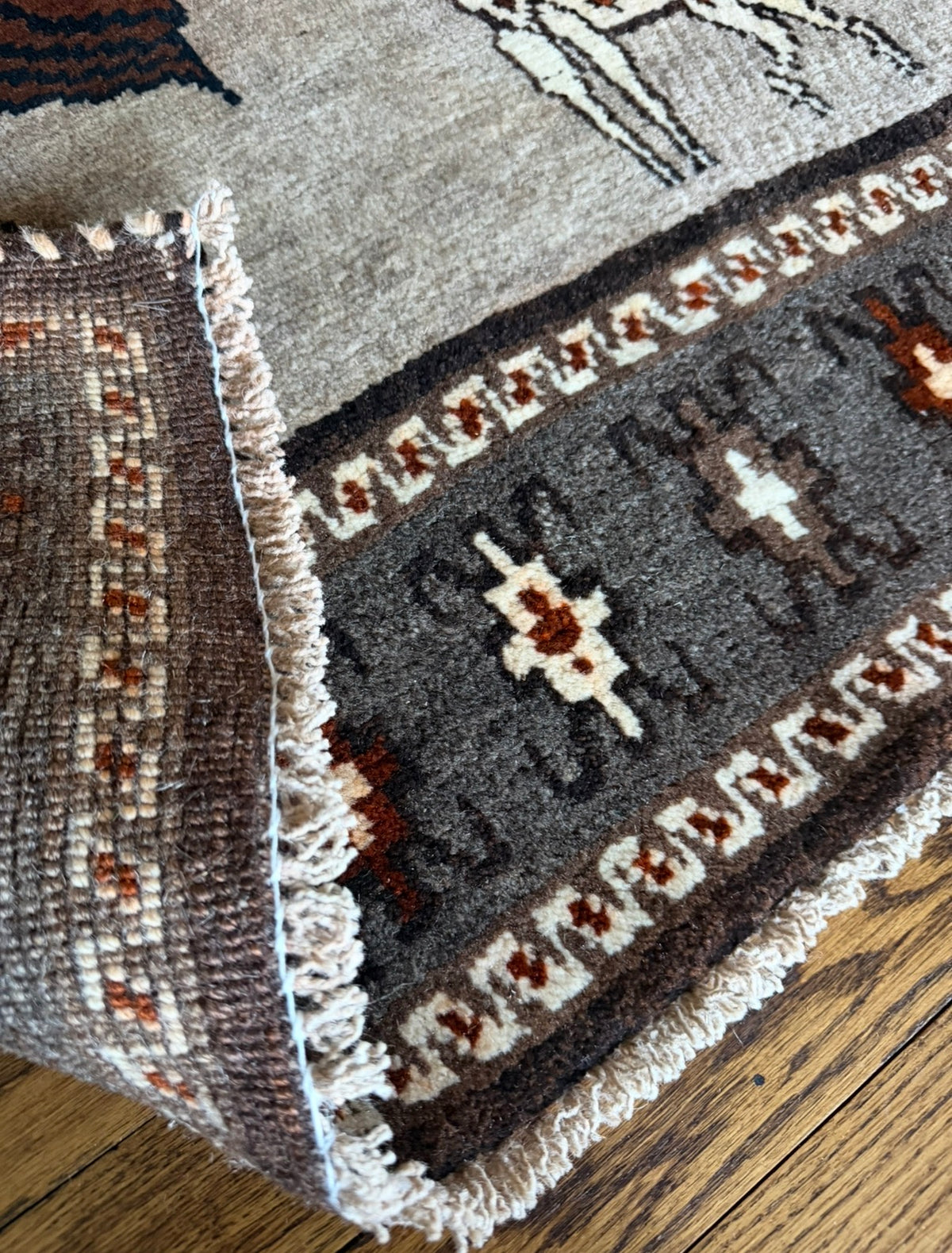 Vintage Equestrian Study Rug — 4’ × 7’3”