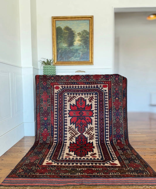 Vintage Rose & Ivory Totem 4’ x 6’2 circa Circa 1920s–1940s