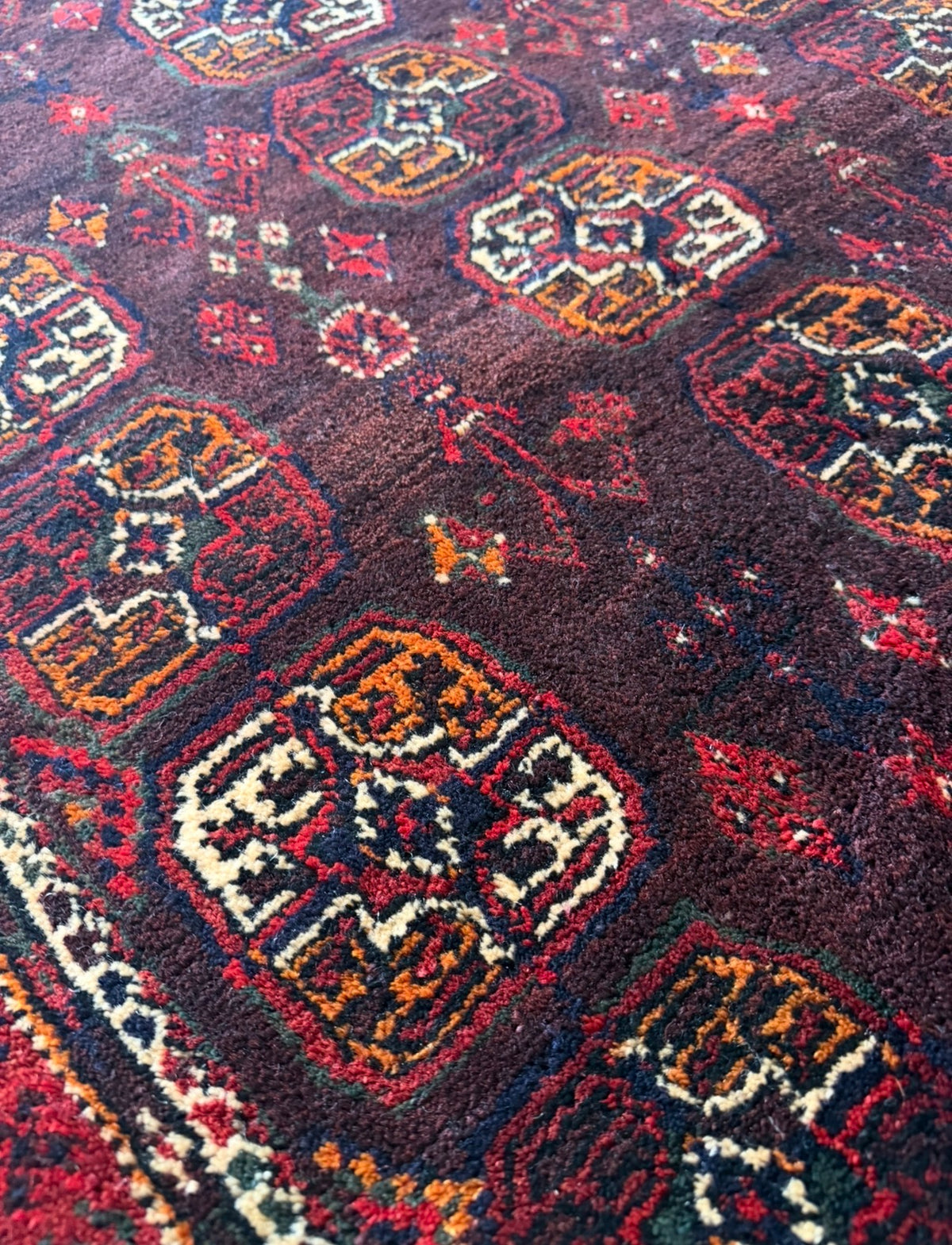Vintage Burnt Fig Gul Rug | 4’ × 6’8” | circa 1960s–1970s