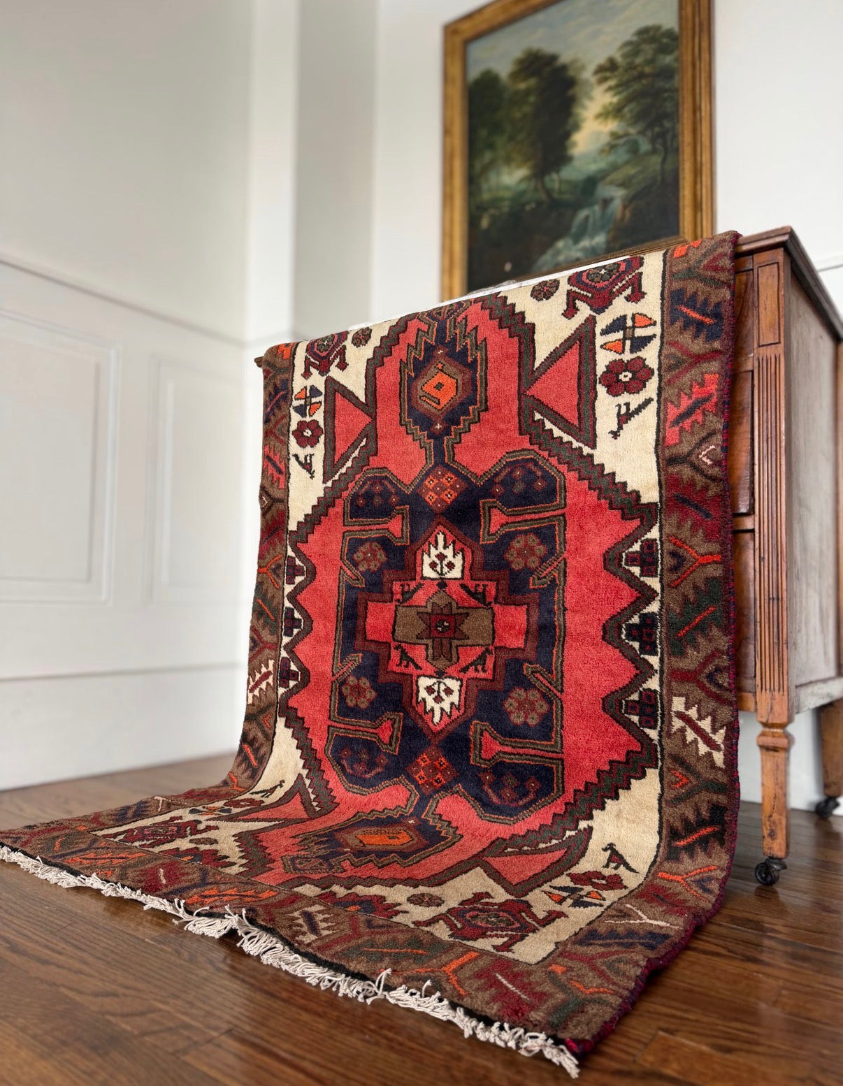 Vintage Rouge Fortress 3’ x 5’ circa 1940-1960