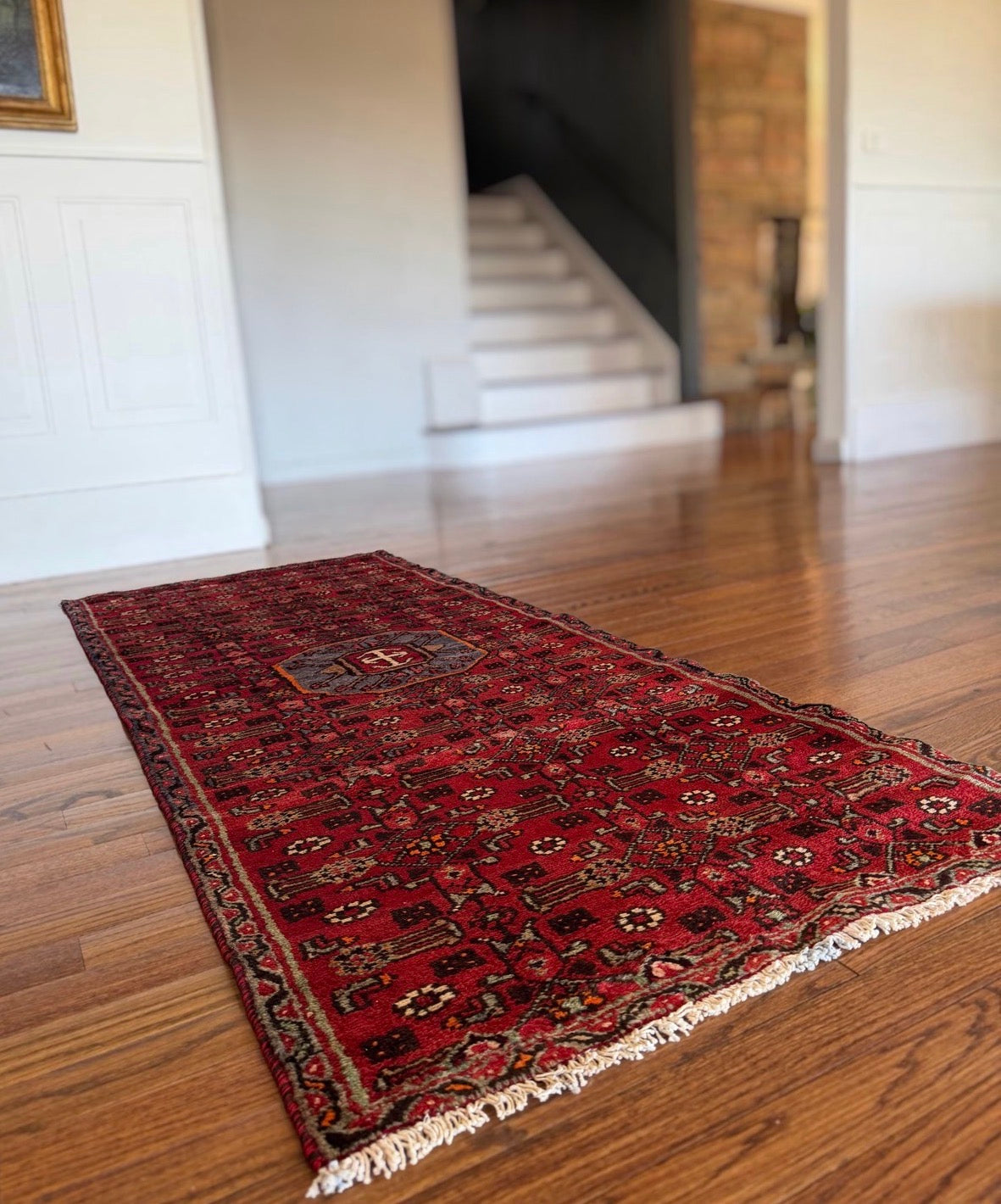 Vintage Crimson Signal Runner 2’6 x 6’2
Circa  1940s–1960s