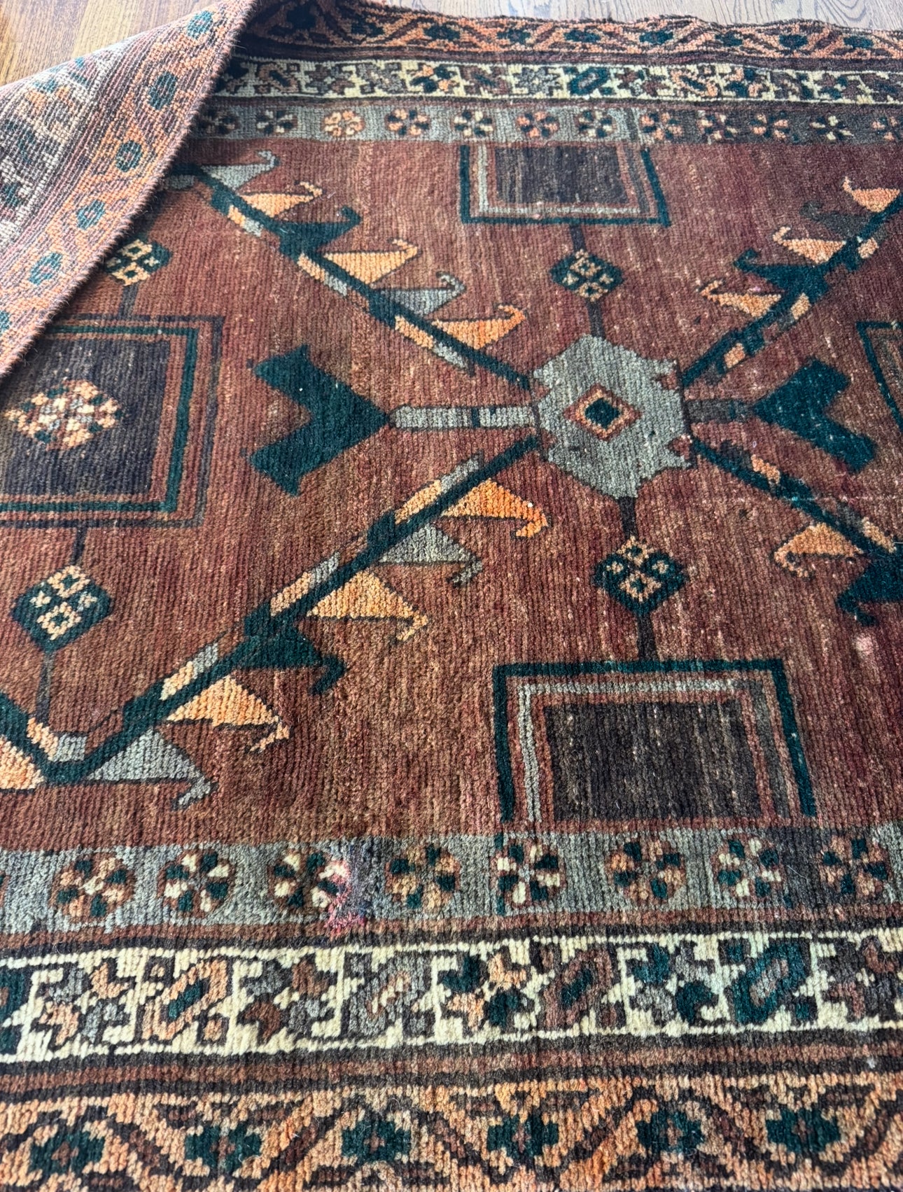Antique Afshar  Copper Sky Runner 3’8” × 9’5” | Circa 1910–1930