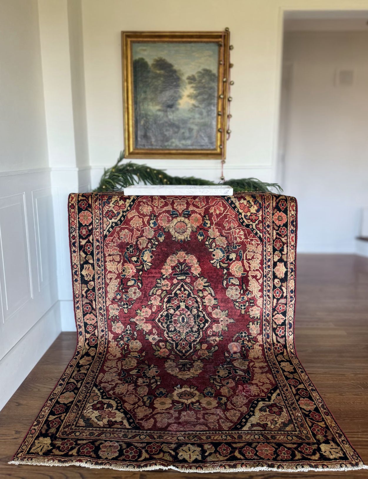 Vintage Crushed Rose Lilihan • 4’4 x 6’5 • Circa 1910–1930