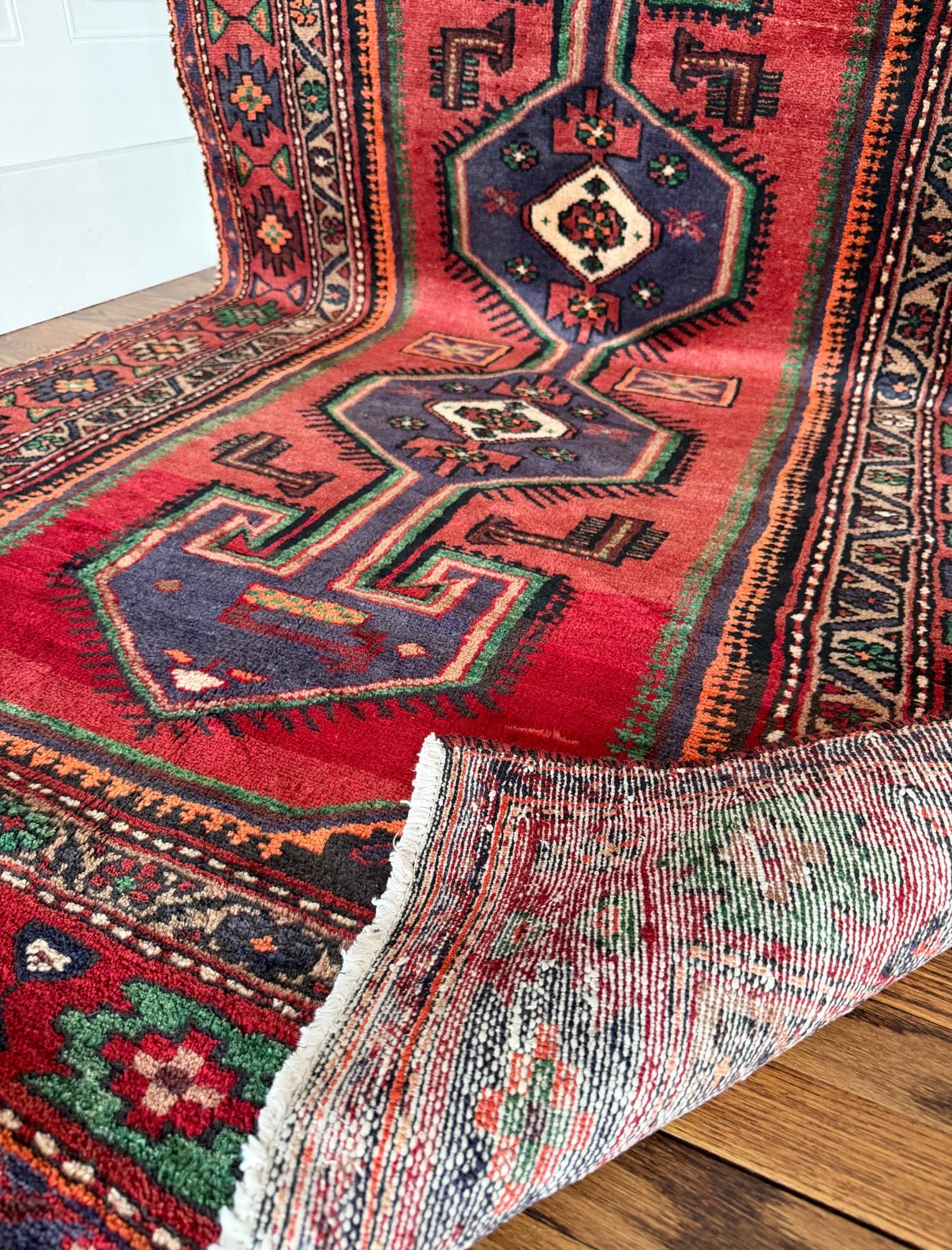 Vintage Raspberry Column 4’4 x 7’4 circa 1945-1965