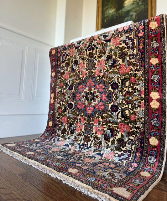 Vintage Persian Kerman Floral Rug – 3’7 x 5’2 Circa 1950-1970