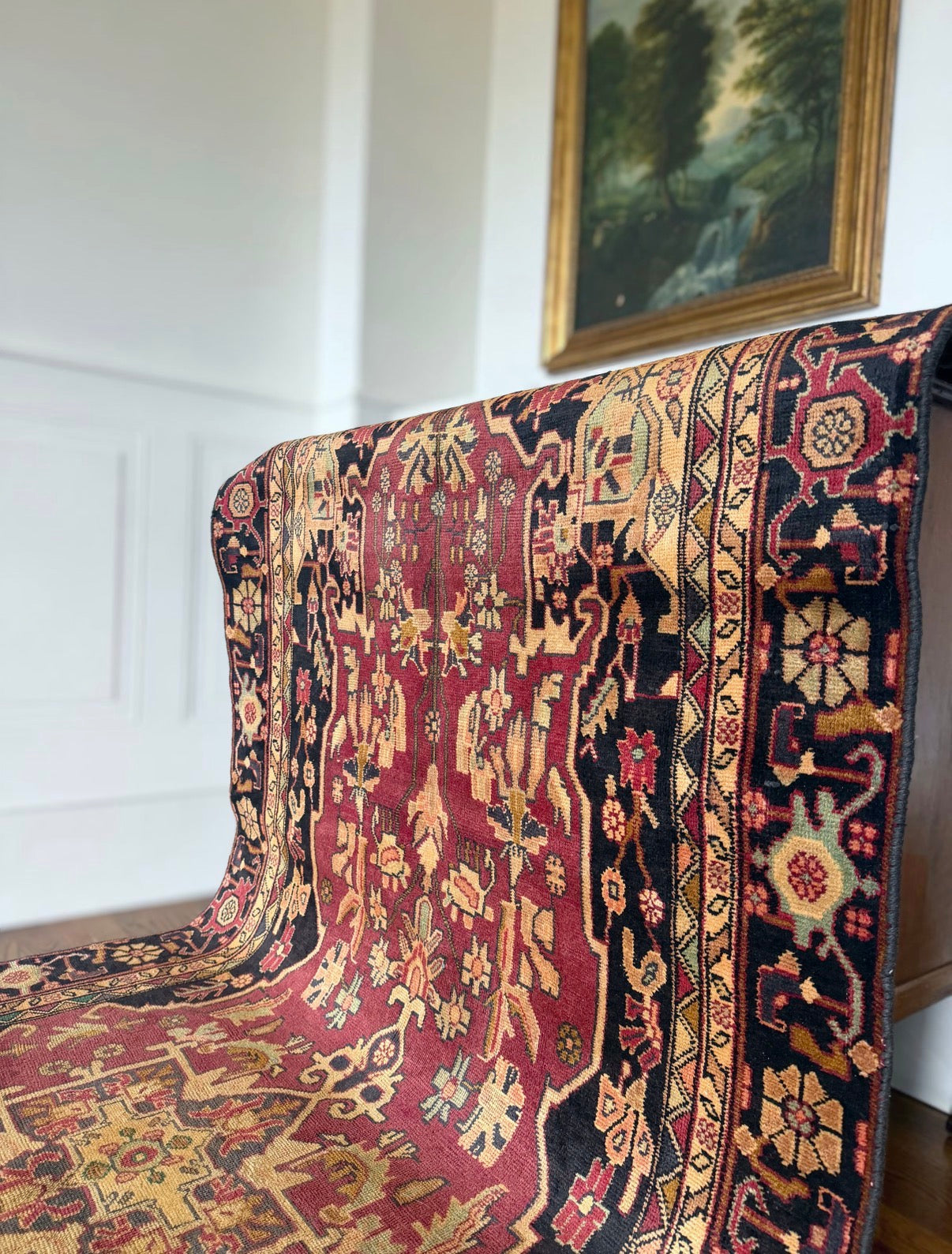 Vintage Rose Ledger( Heriz–Ahar region) 4’4 x 9’7 circa 1930-1940