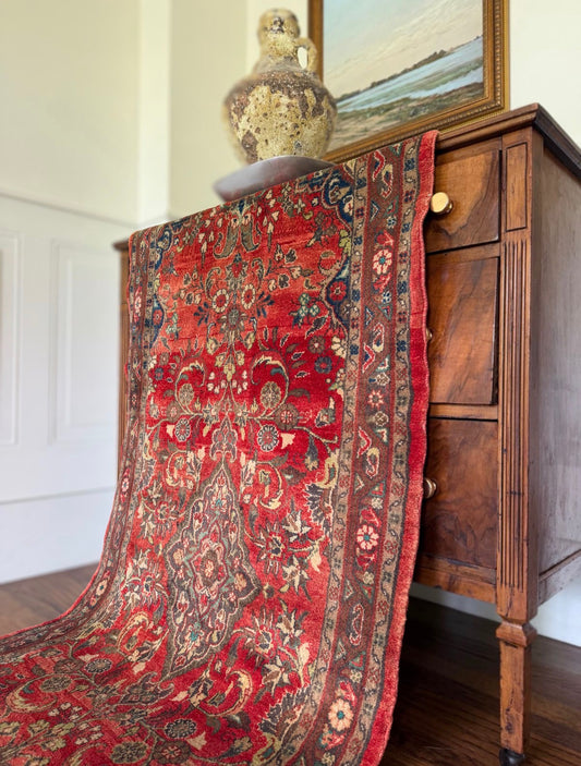 Vintage Crimson Conservatory Runner 2’8 x 6’7