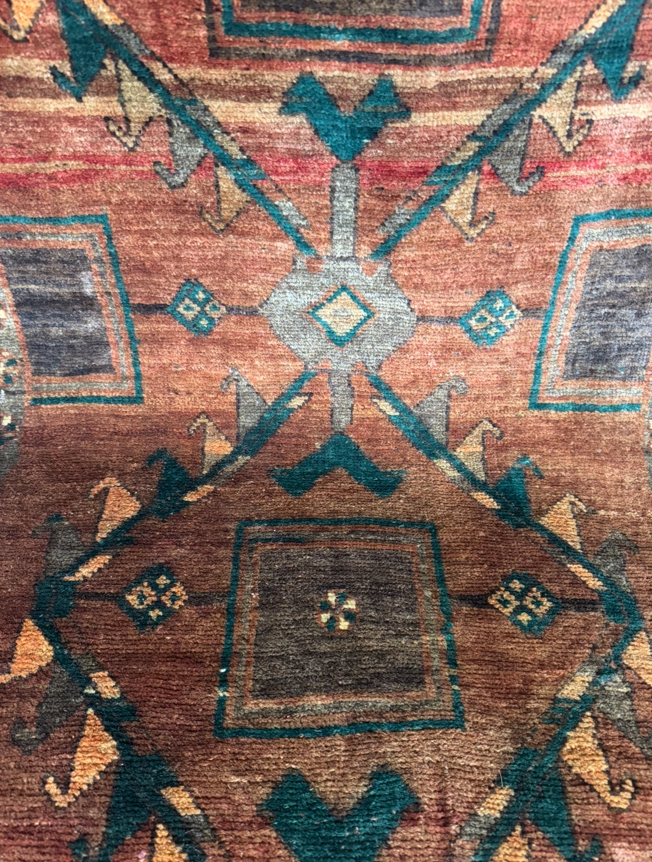 Antique Afshar  Copper Sky Runner 3’8” × 9’5” | Circa 1910–1930