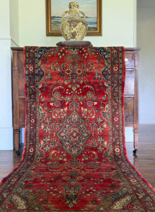 Vintage Crimson Conservatory Runner 2’8 x 6’7