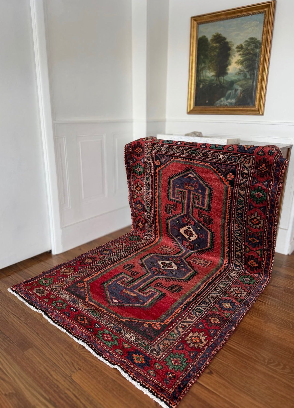 Vintage Raspberry Column 4’4 x 7’4 circa 1945-1965