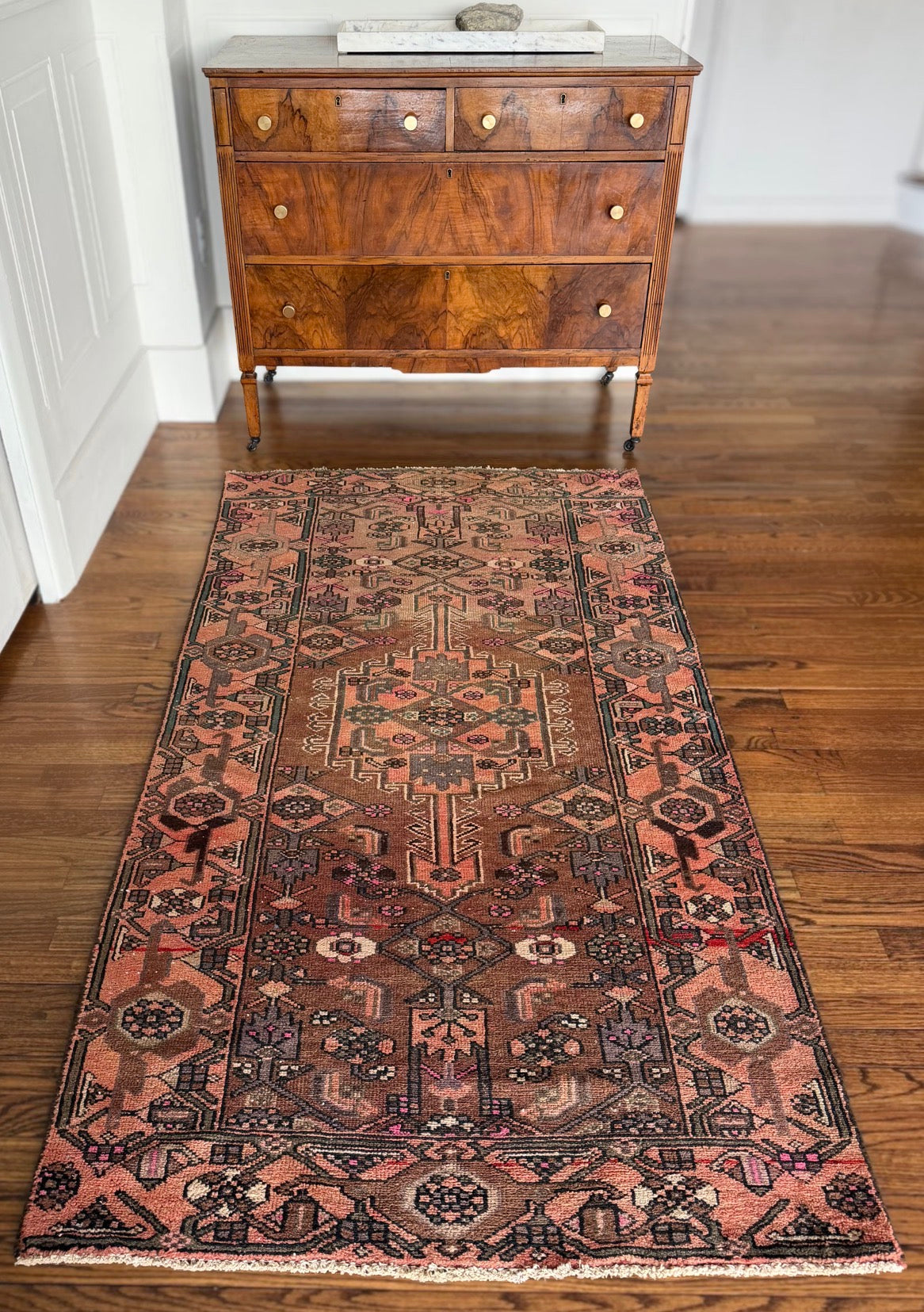 Vintage Rosewood Garden 3’6 x 6’6 circa 1910-1930