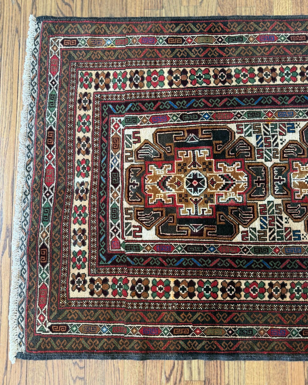 Vintage Caspian Rug 3’5 x 6’3 circa 1960s–1970s