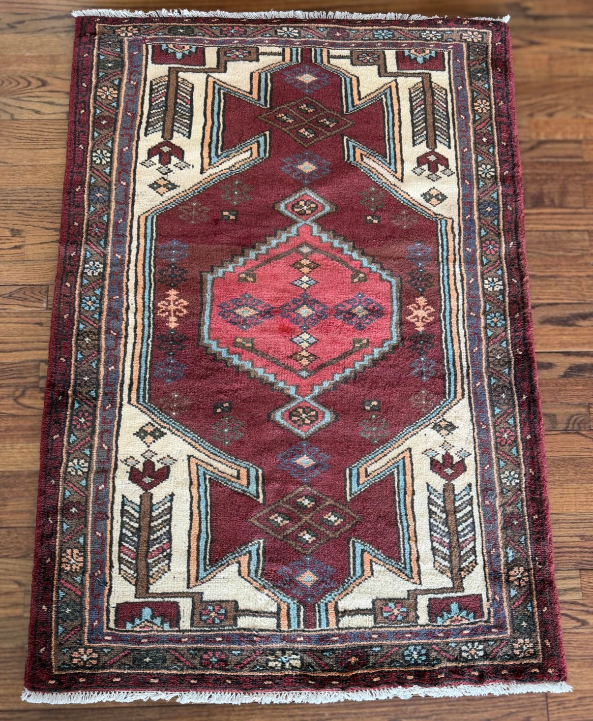 Vintage Red Talon 3’5 x 5’ circa 1910–1930