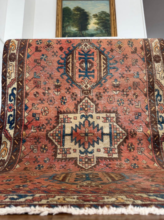 Vintage SAFFRON GARDEN 3’9 x 5’6 circa 1950-1960