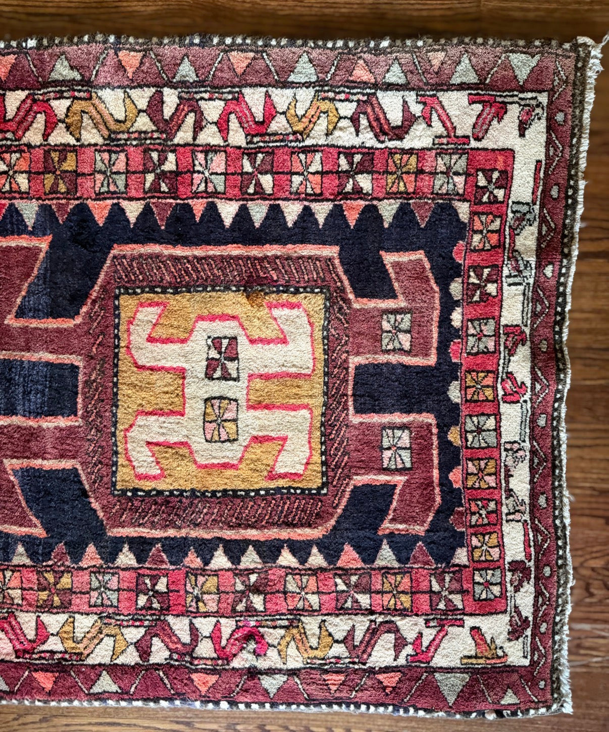 Vintage Mulberry Mustard Frieze Runner 3’6 x 10’4