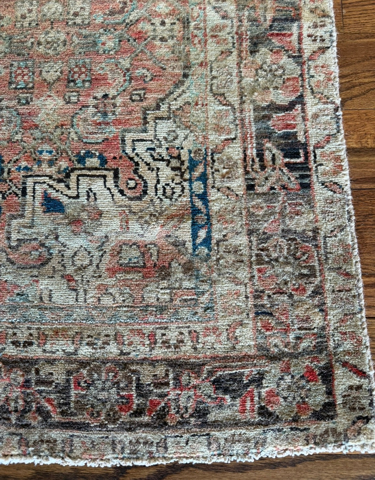 Vintage Oxide & Indigo rug  4’3” × 6’6”  circa 1935-1945