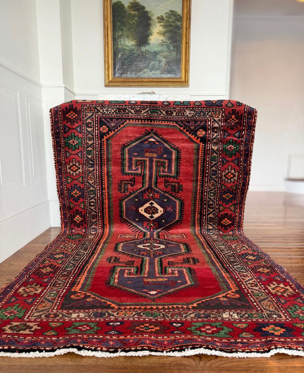 Vintage Raspberry Column 4’4 x 7’4 circa 1945-1965