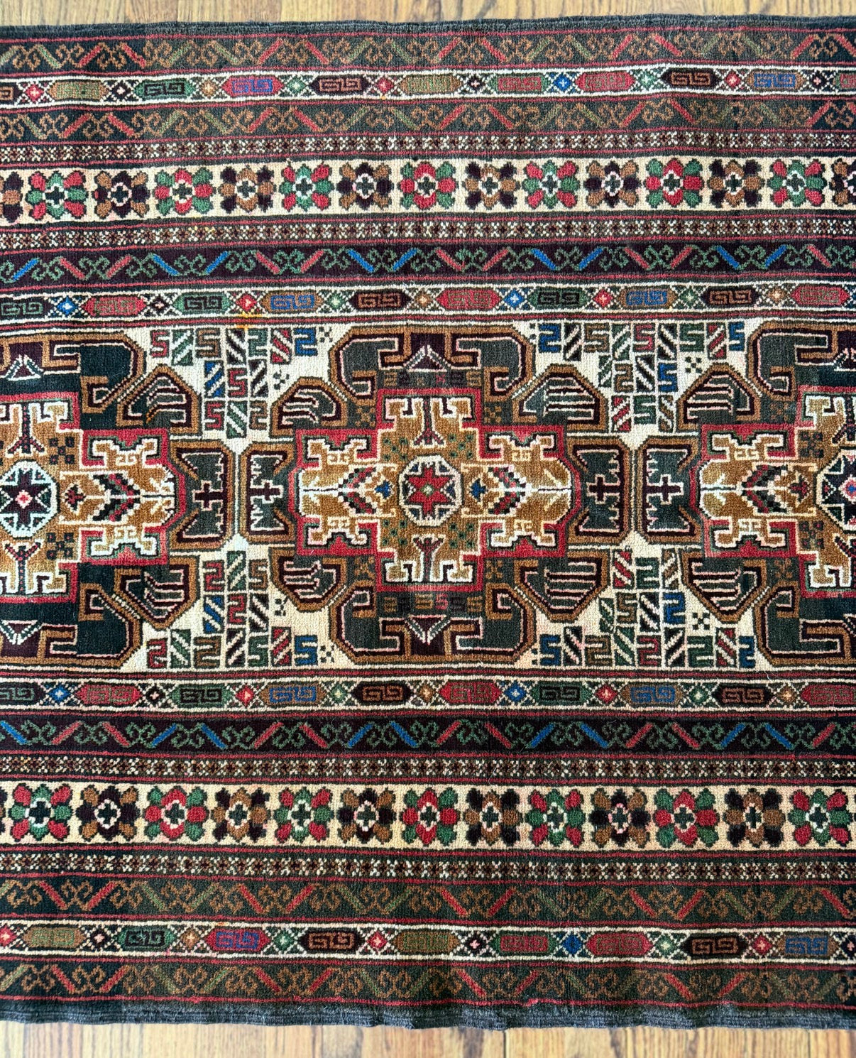 Vintage Caspian Rug 3’5 x 6’3 circa 1960s–1970s