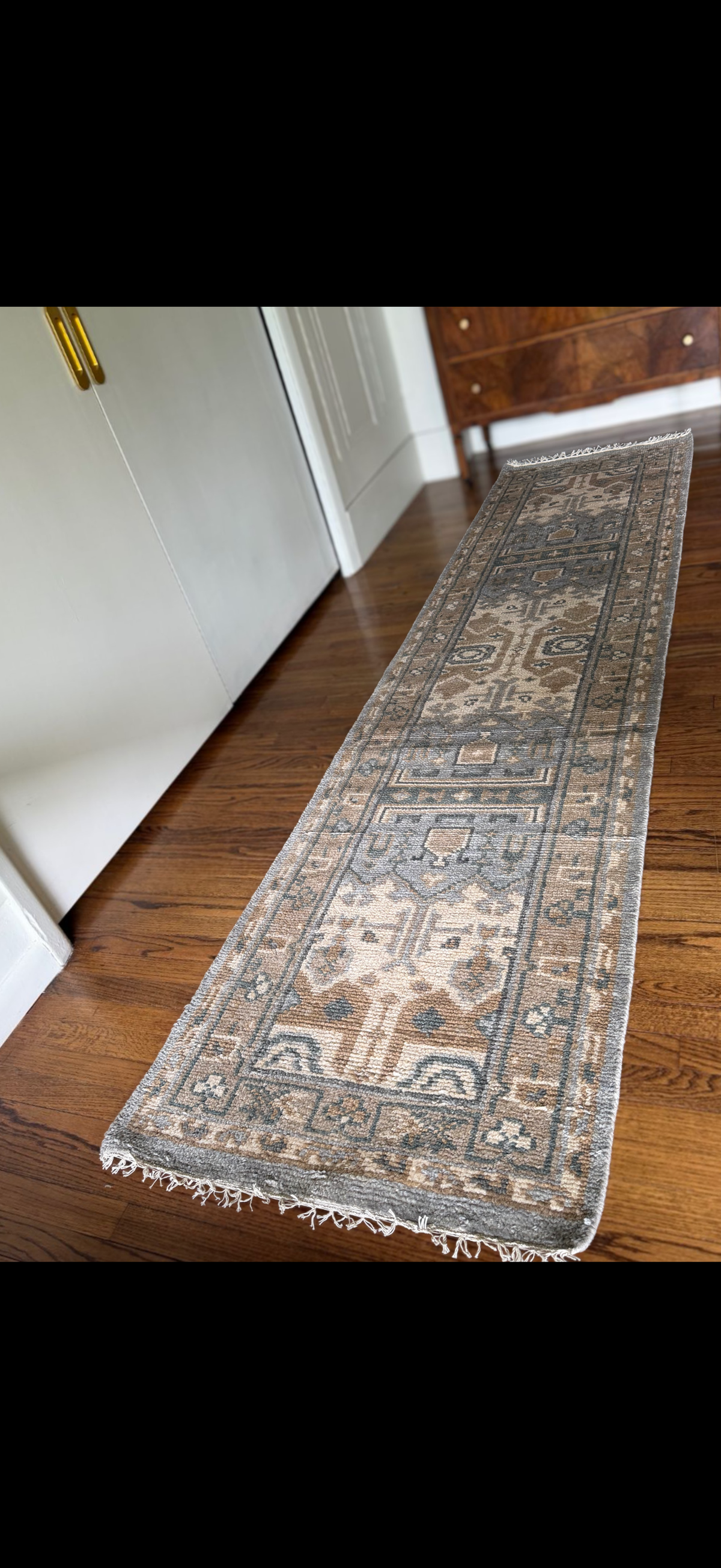 Hand-Knotted Oushak-Style Runner | 2’6” × 10’