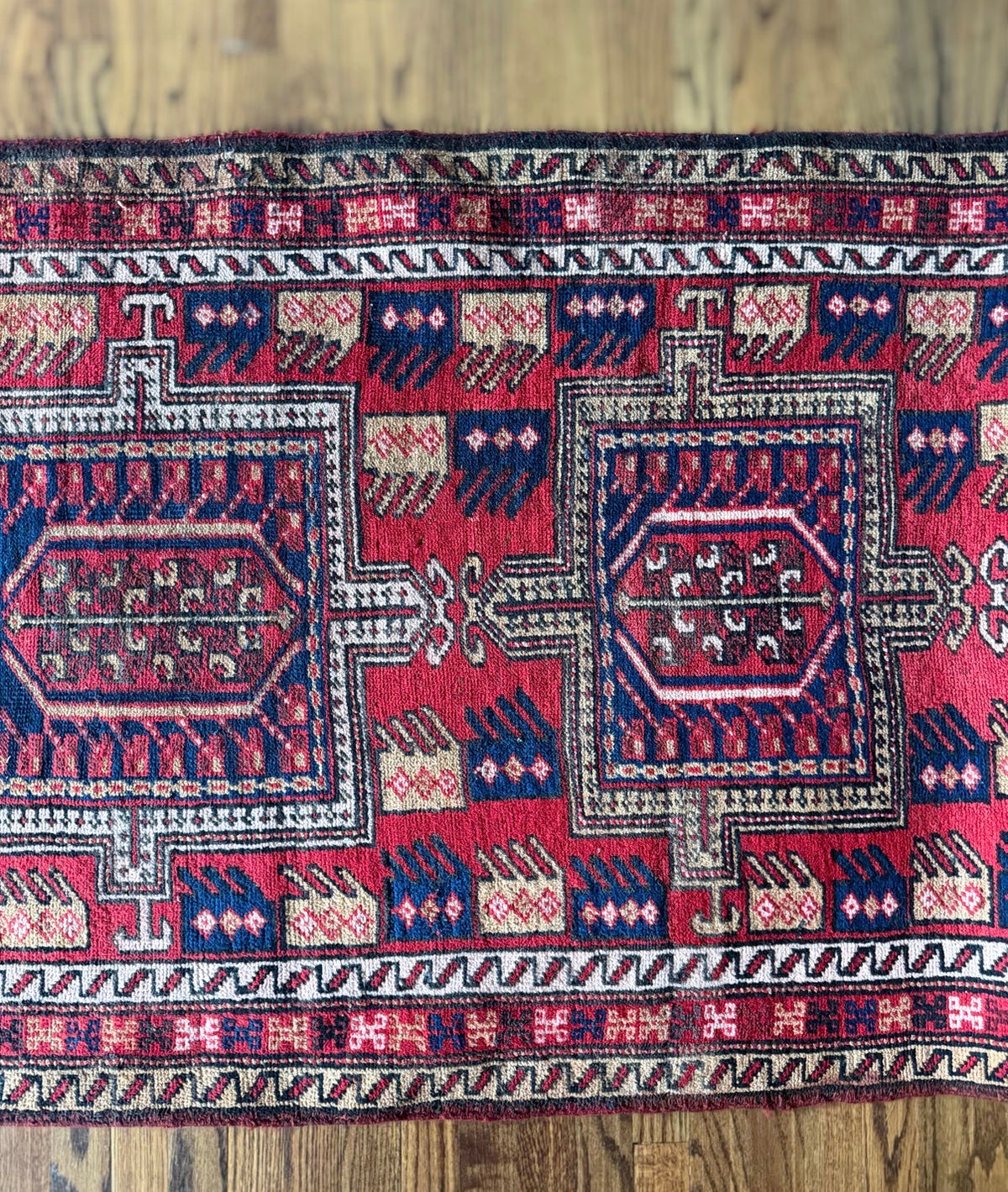 Vintage Red Framework Runner 3’3 x 10