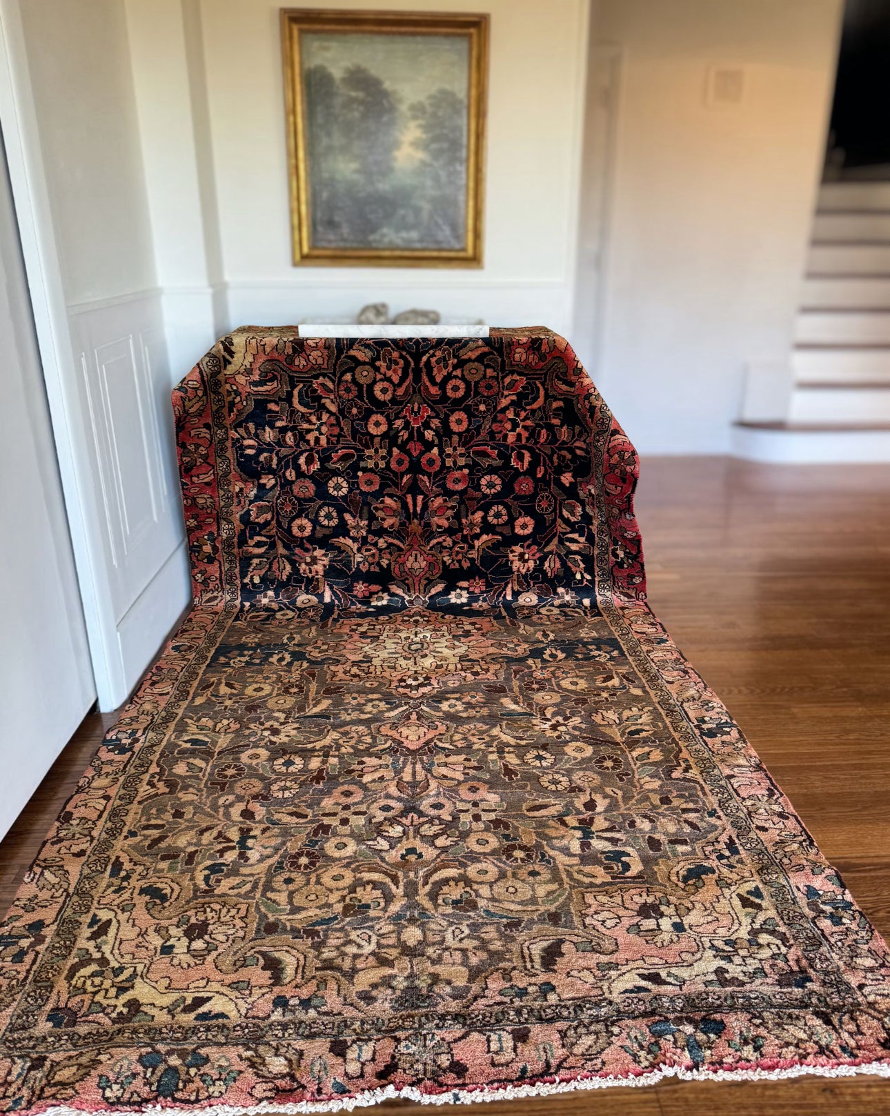 Antique Indigo Garden Mahal  5’4 x 10’4 c. 1900–1930