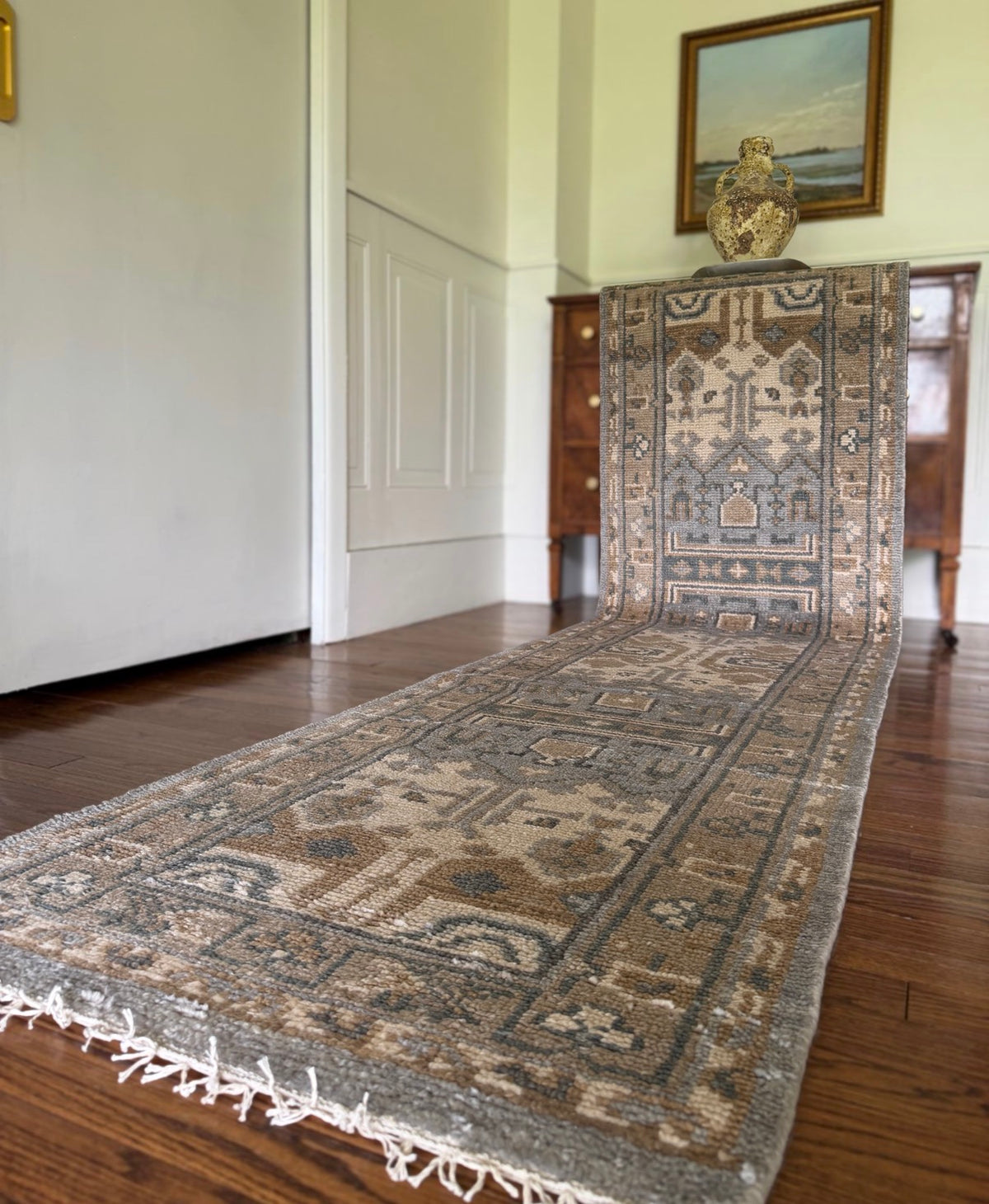 Hand-Knotted Oushak-Style Runner | 2’6” × 10’