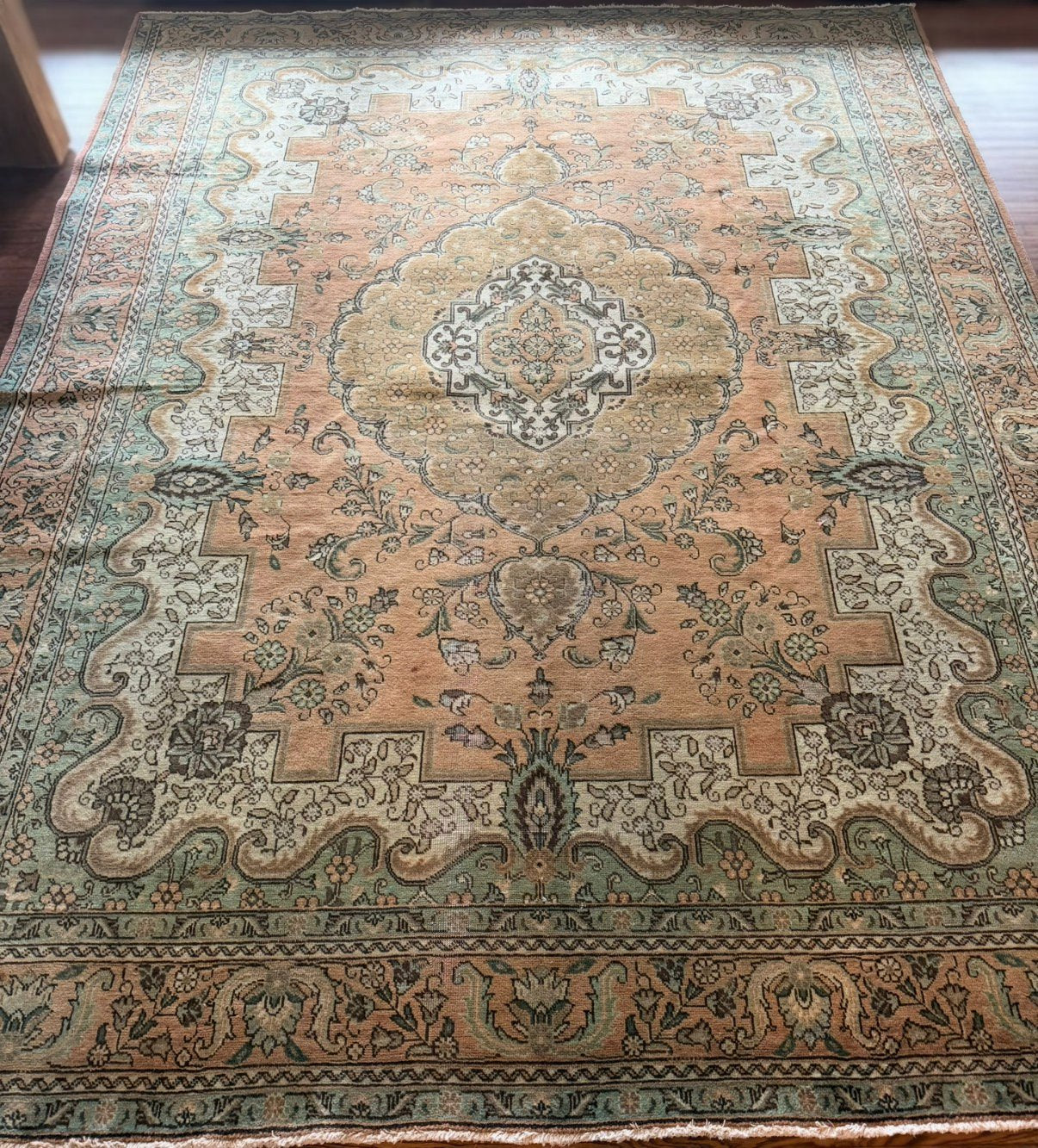 Vintage Verdant Heirloom Rug 9’9 x 12’6 circa 1920-1945