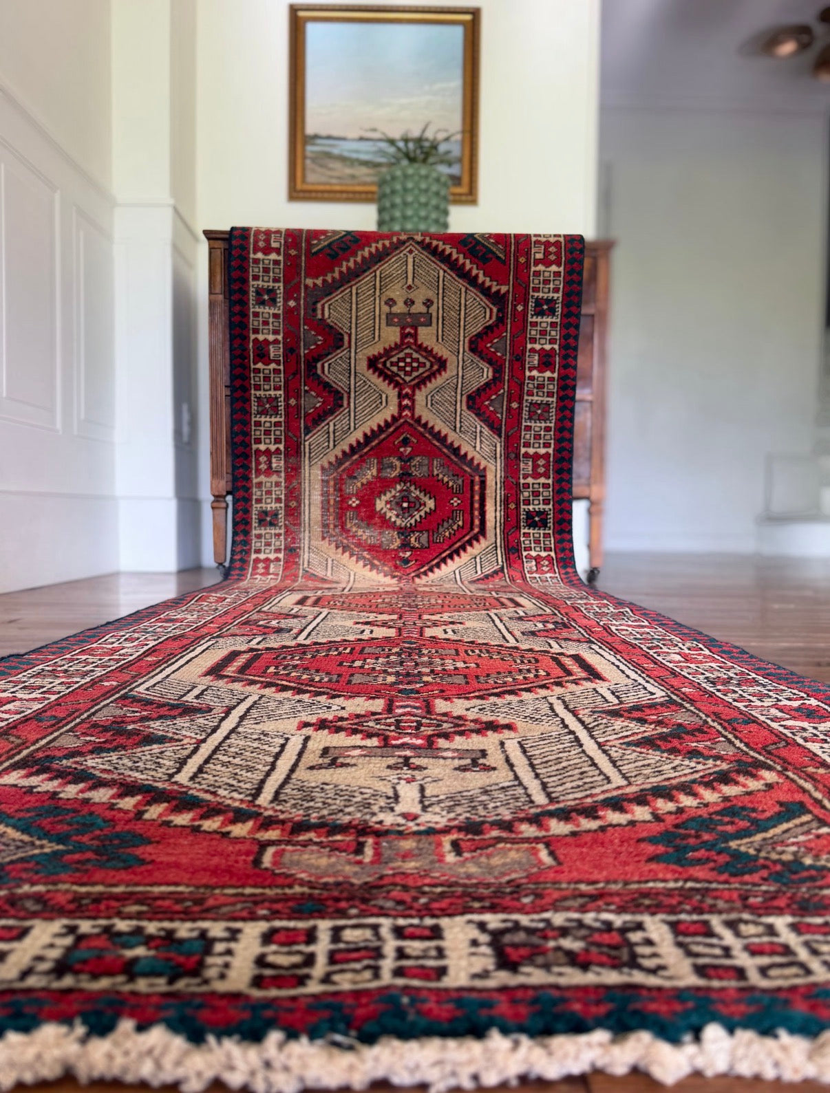 Vintage Crimson Talon Runner 3’ x 9’10 circa 1960-1970