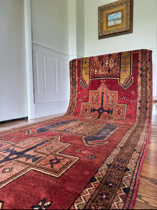 Vintage Anatolian Crosses Rug 4’2x12’9