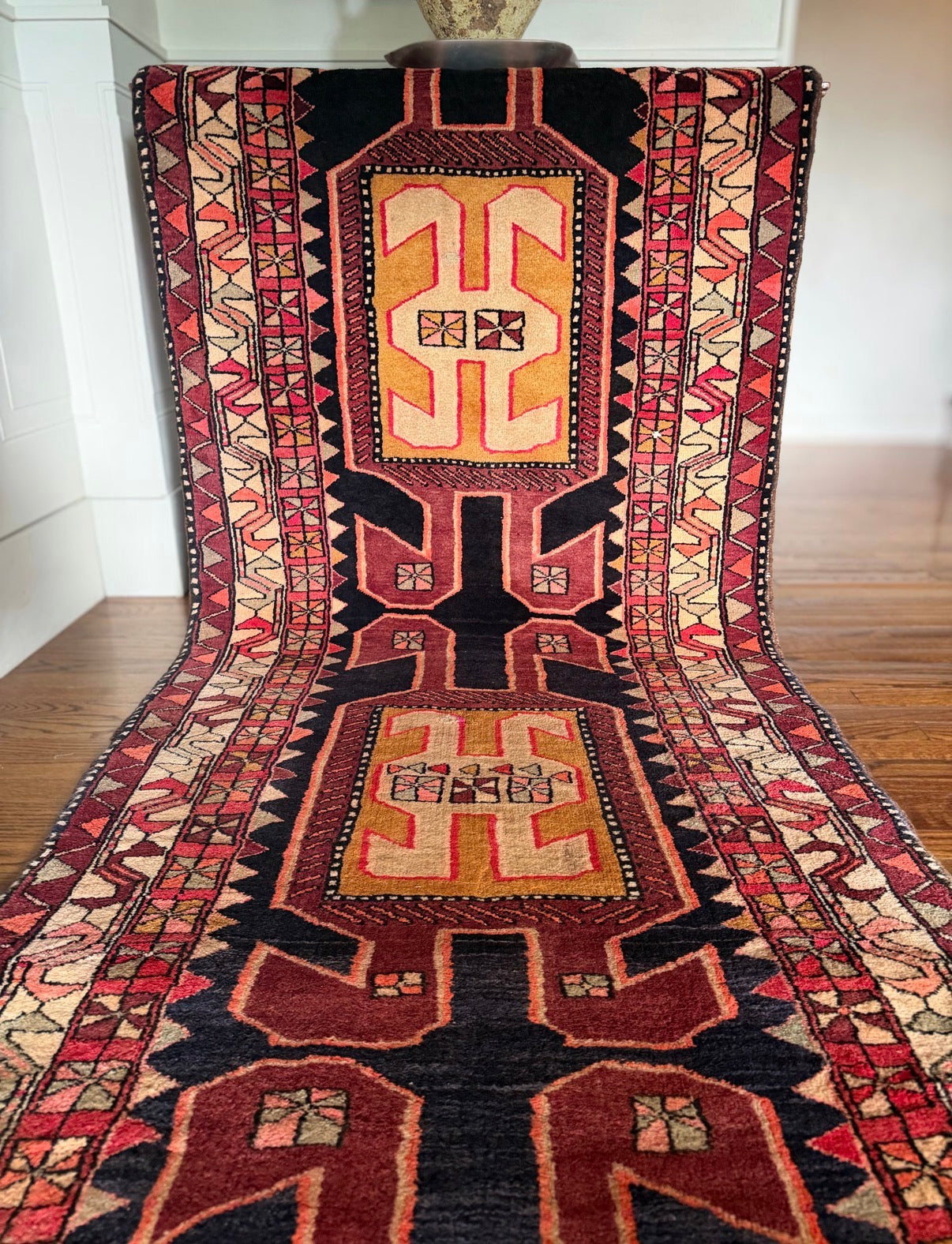 Vintage Mulberry Mustard Frieze Runner 3’6 x 10’4