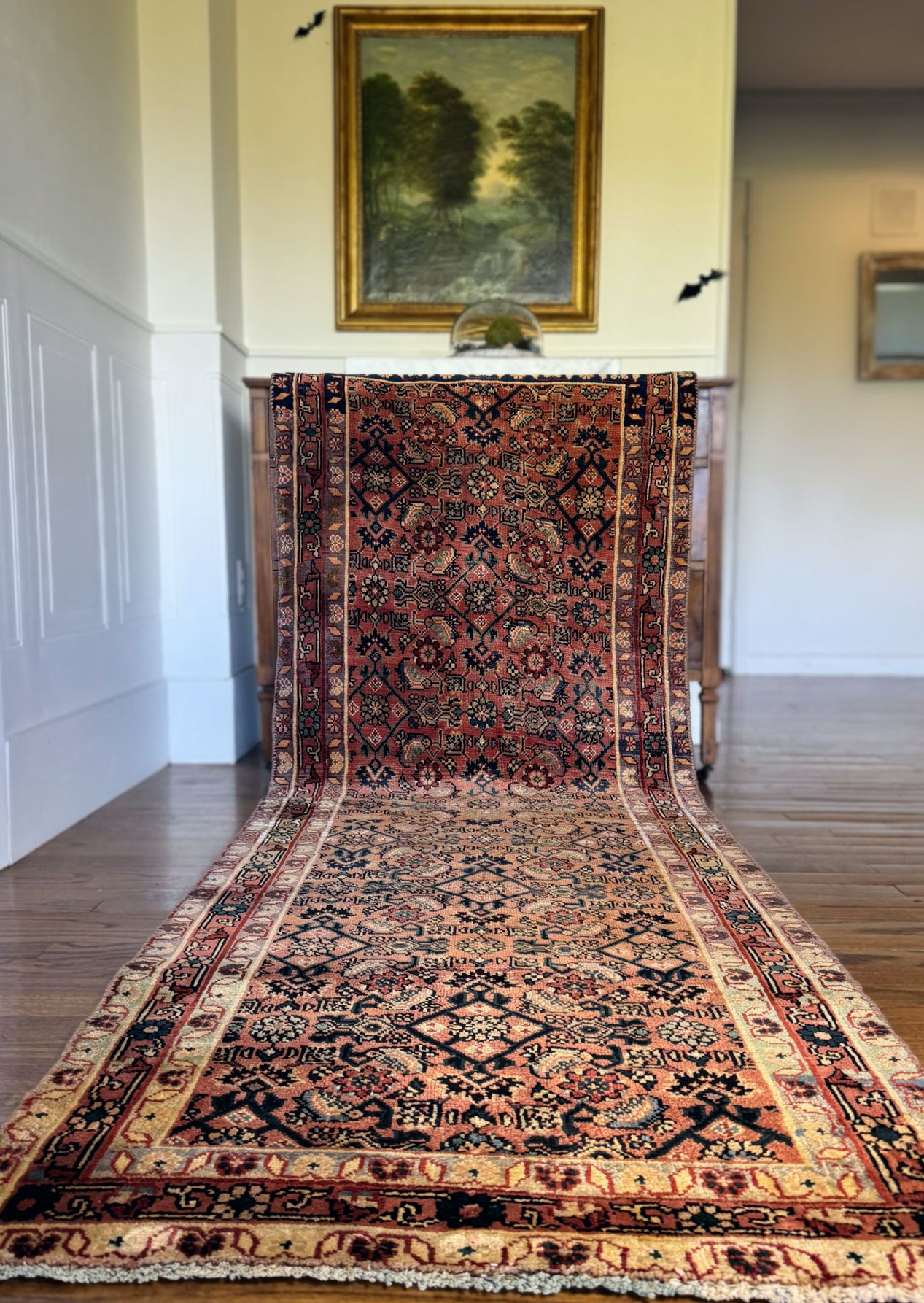 Antique Mauve Malayer Runner | 3’ x 8’4” | Circa 1920s–1940s
