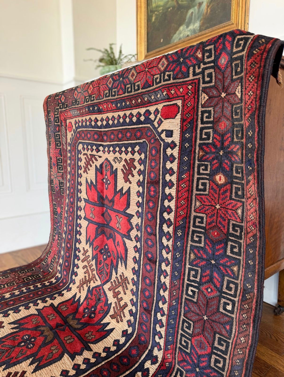 Vintage Rose & Ivory Totem 4’ x 6’2 circa Circa 1920s–1940s