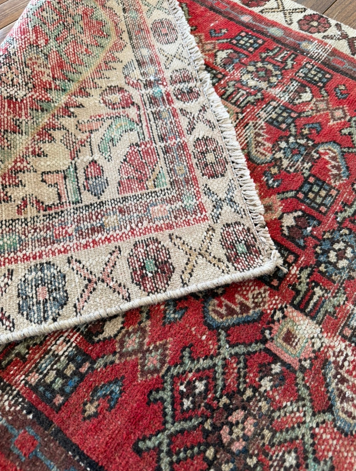 Vintage Pressed Wildflower Runner 2’10 x 10’5 Circa 1960s–1970s