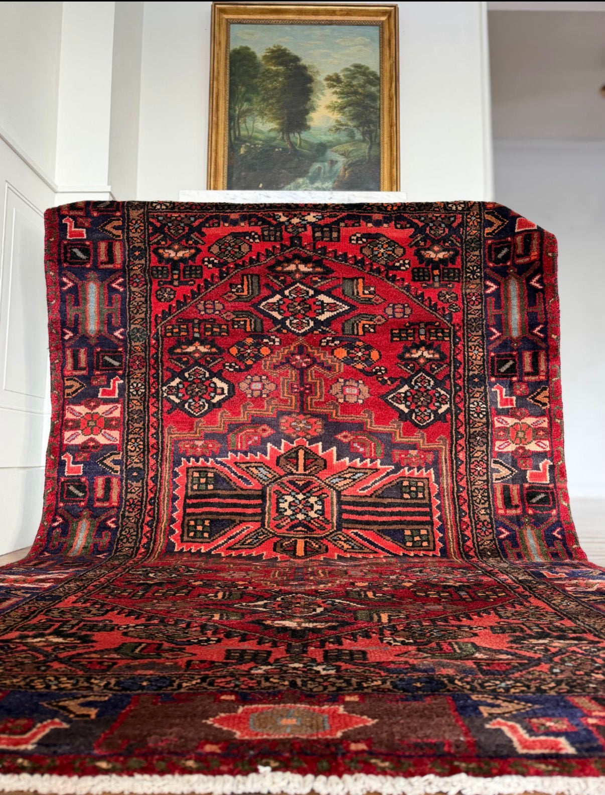Vintage Axis | Deep Garnet & Ink 4’4 x 6’7 circa 1940-1960
