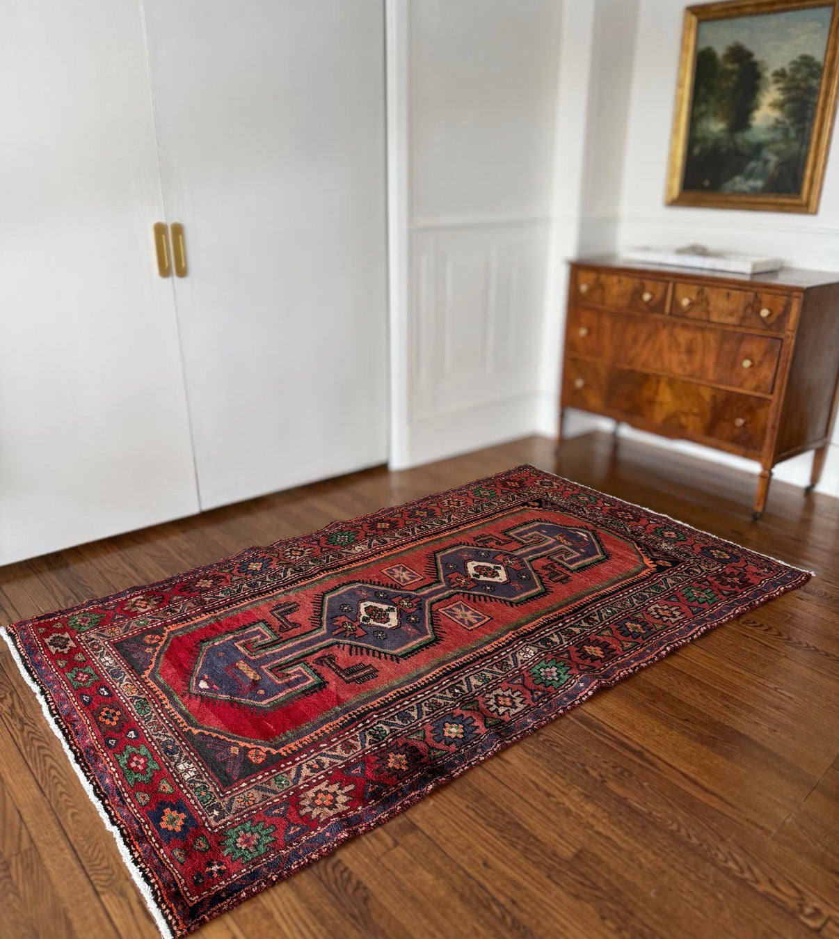 Vintage Raspberry Column 4’4 x 7’4 circa 1945-1965