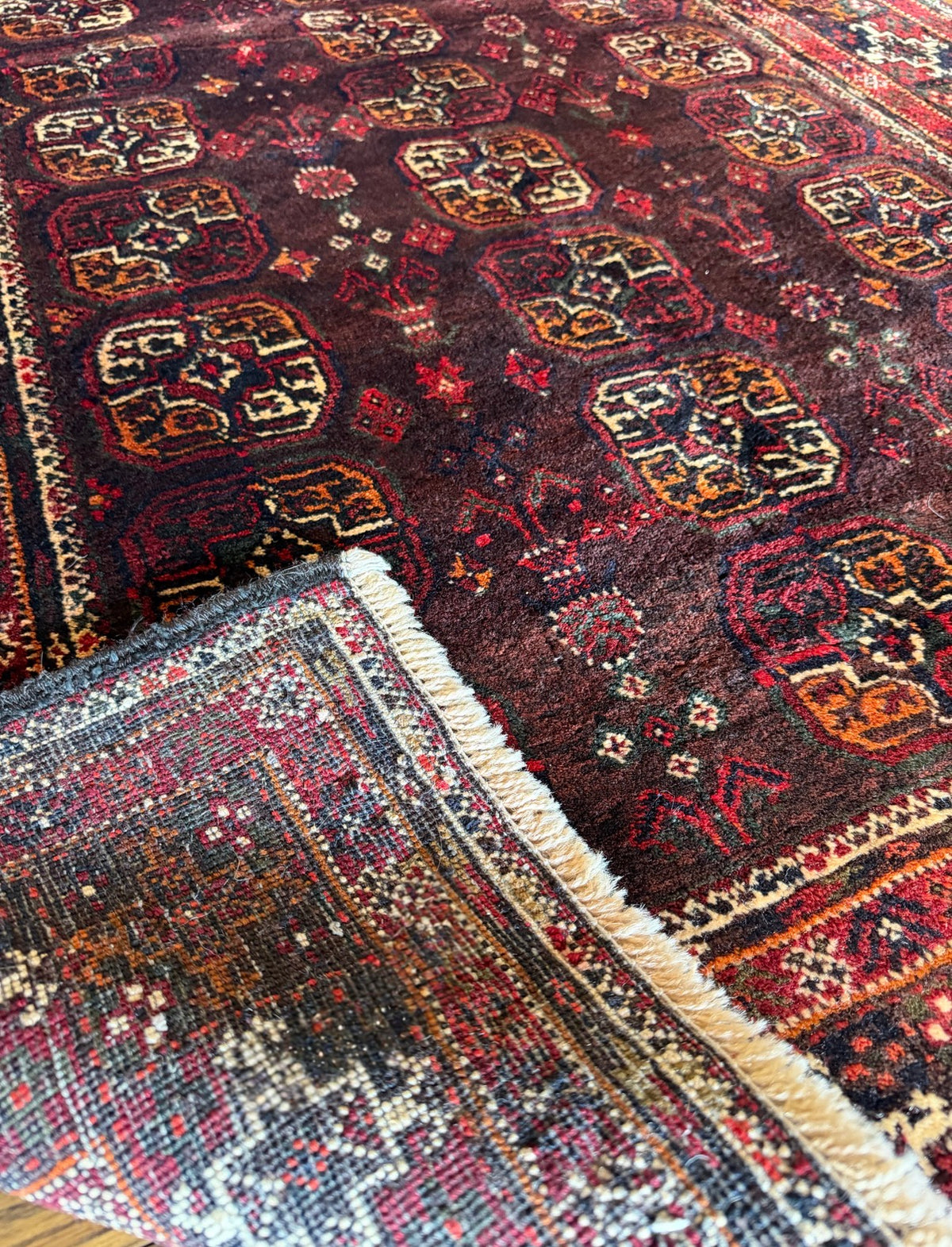 Vintage Burnt Fig Gul Rug | 4’ × 6’8” | circa 1960s–1970s