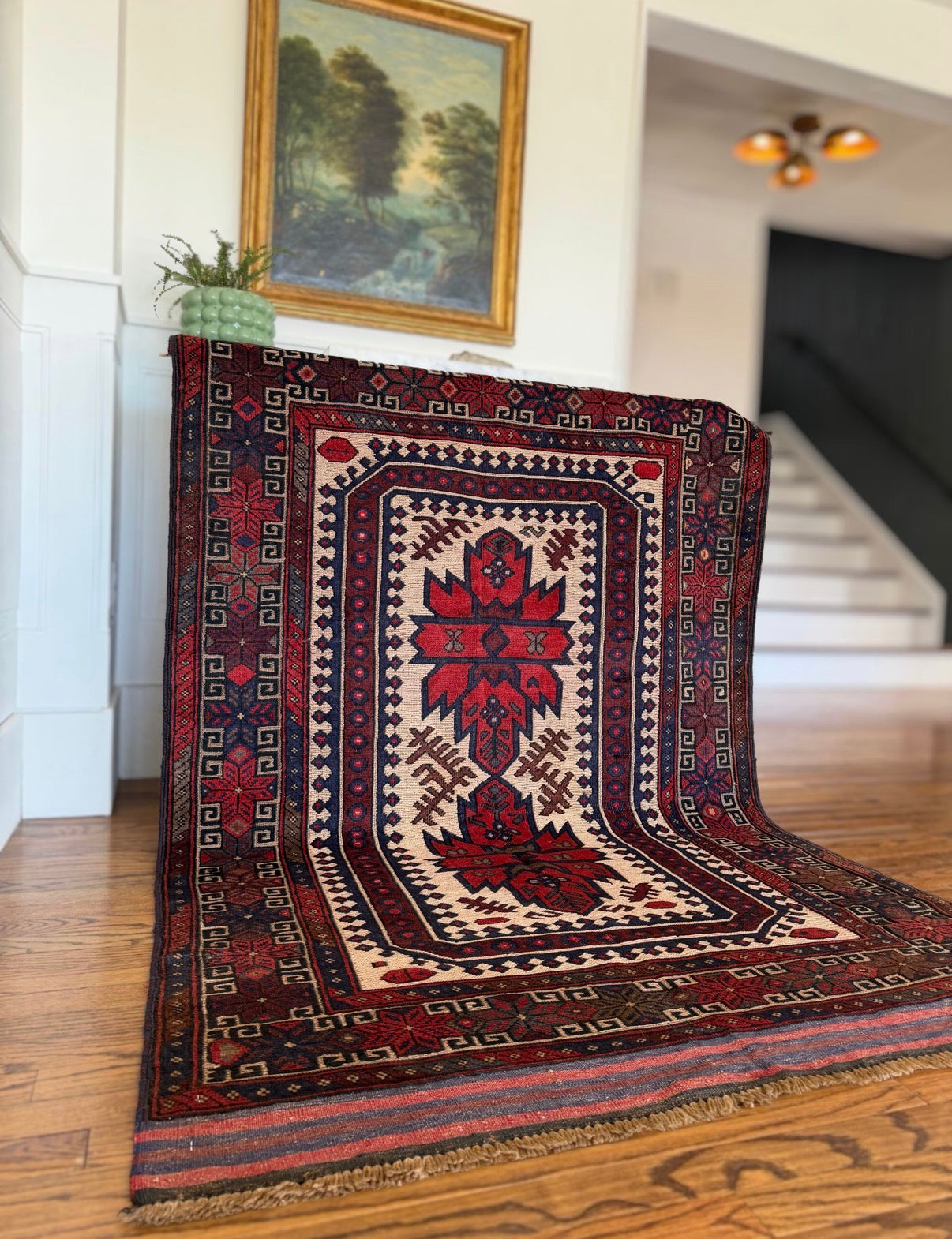 Vintage Rose & Ivory Totem 4’ x 6’2 circa Circa 1920s–1940s