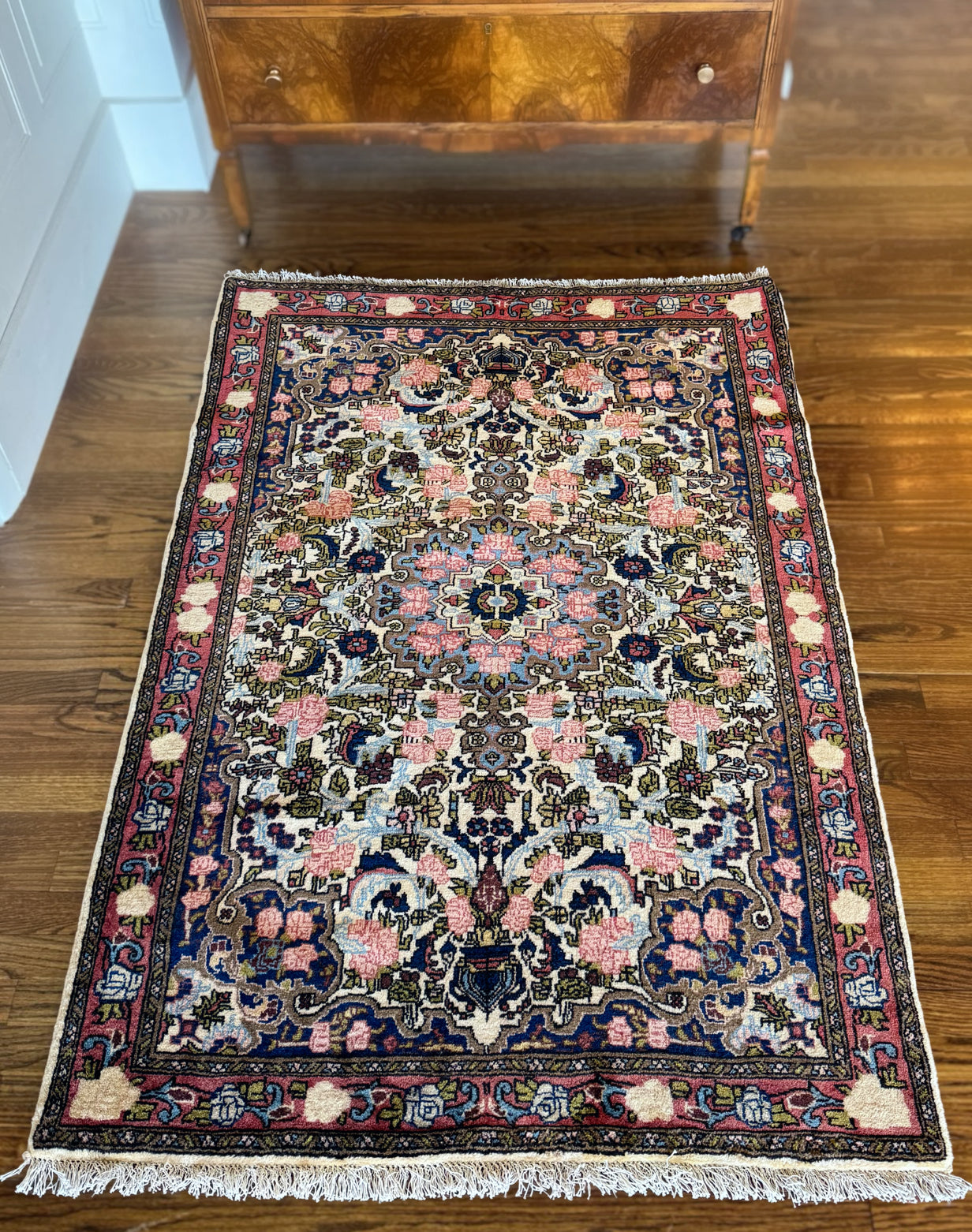 Vintage Persian Kerman Floral Rug – 3’7 x 5’2 Circa 1950-1970