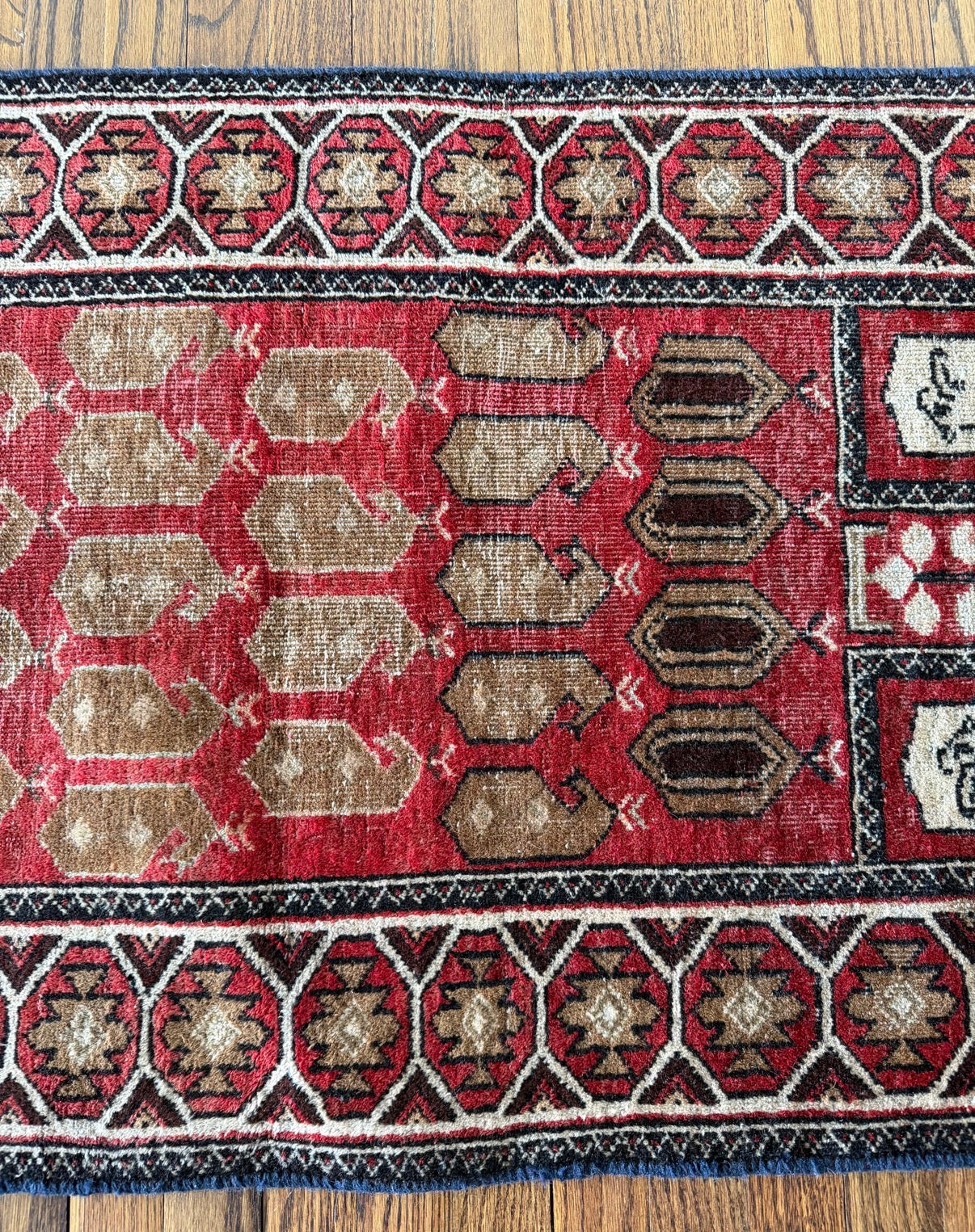 Vintage Crimson Hamsa Prayer Rug 2’5 x 4’4 circa 1940-1960