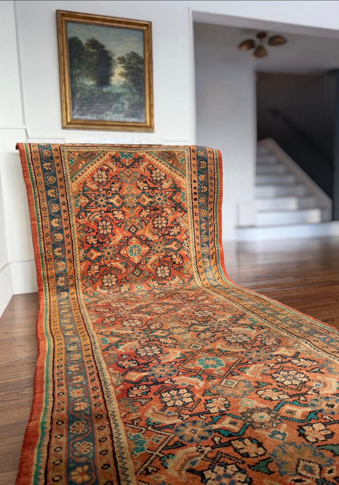Vintage Golden Passage Hamadan Runner 4’ x 10’2”