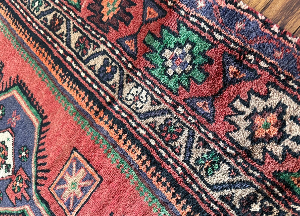 Vintage Raspberry Column 4’4 x 7’4 circa 1945-1965