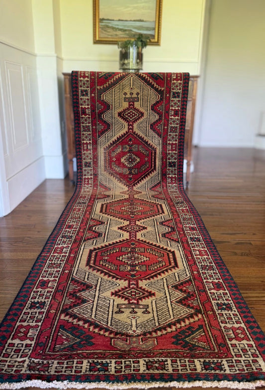 Vintage Crimson Talon Runner 3’ x 9’10 circa 1960-1970