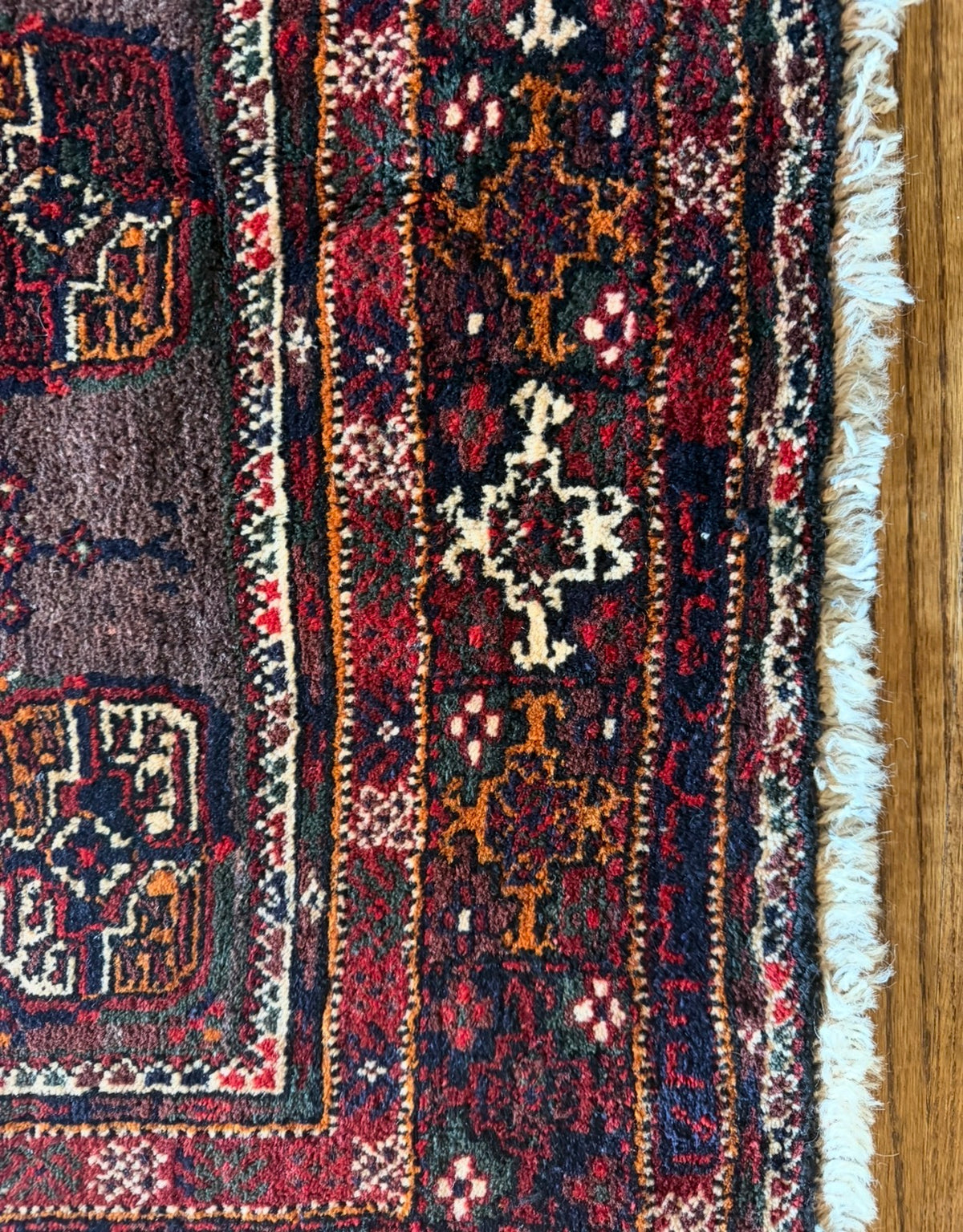 Vintage Burnt Fig Gul Rug | 4’ × 6’8” | circa 1960s–1970s