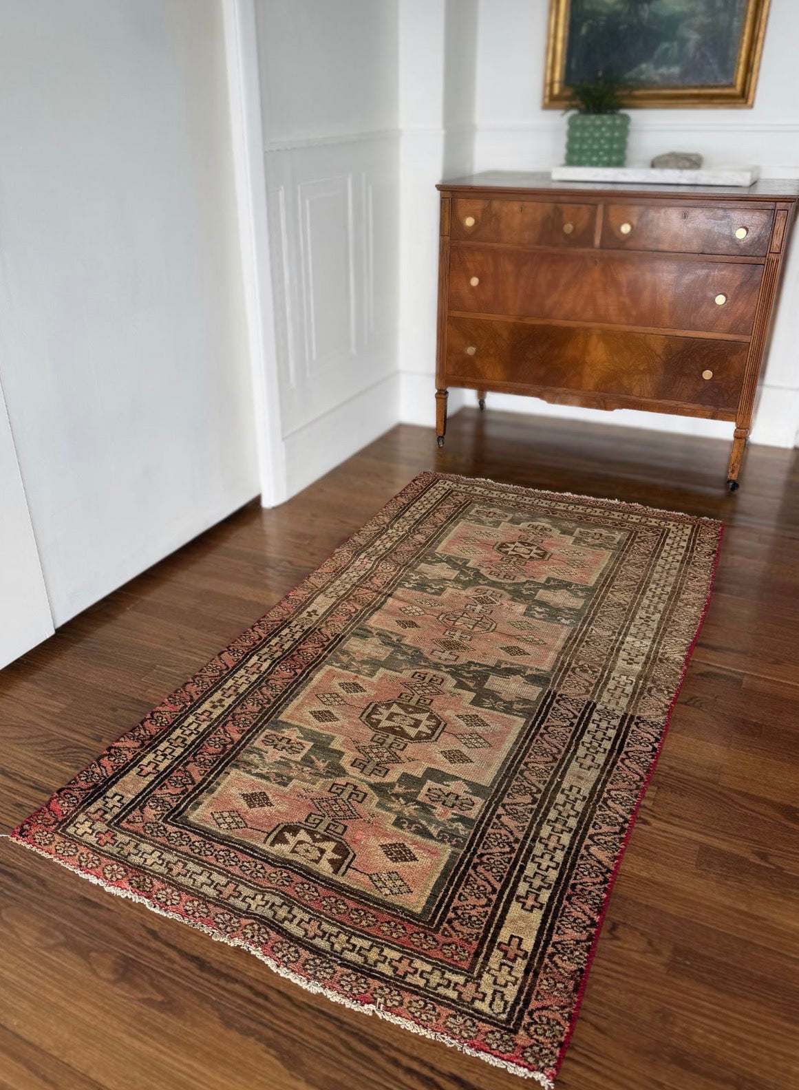 Vintage Blush Keepsake 3’4 x 5’3 circa 1940-1960