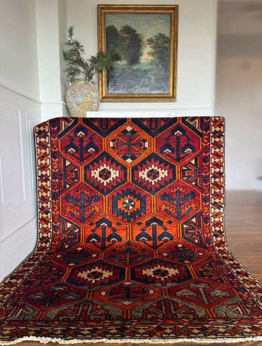 Vintage Ironroot Kazak rug 4’3 x 6’3 circa 1935-1950