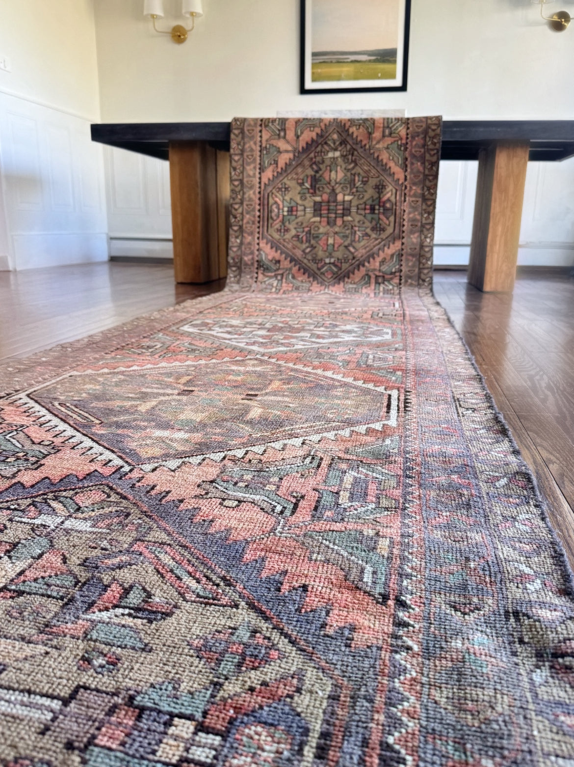 Vintage Anatolian Tulip runner 3’3x13’