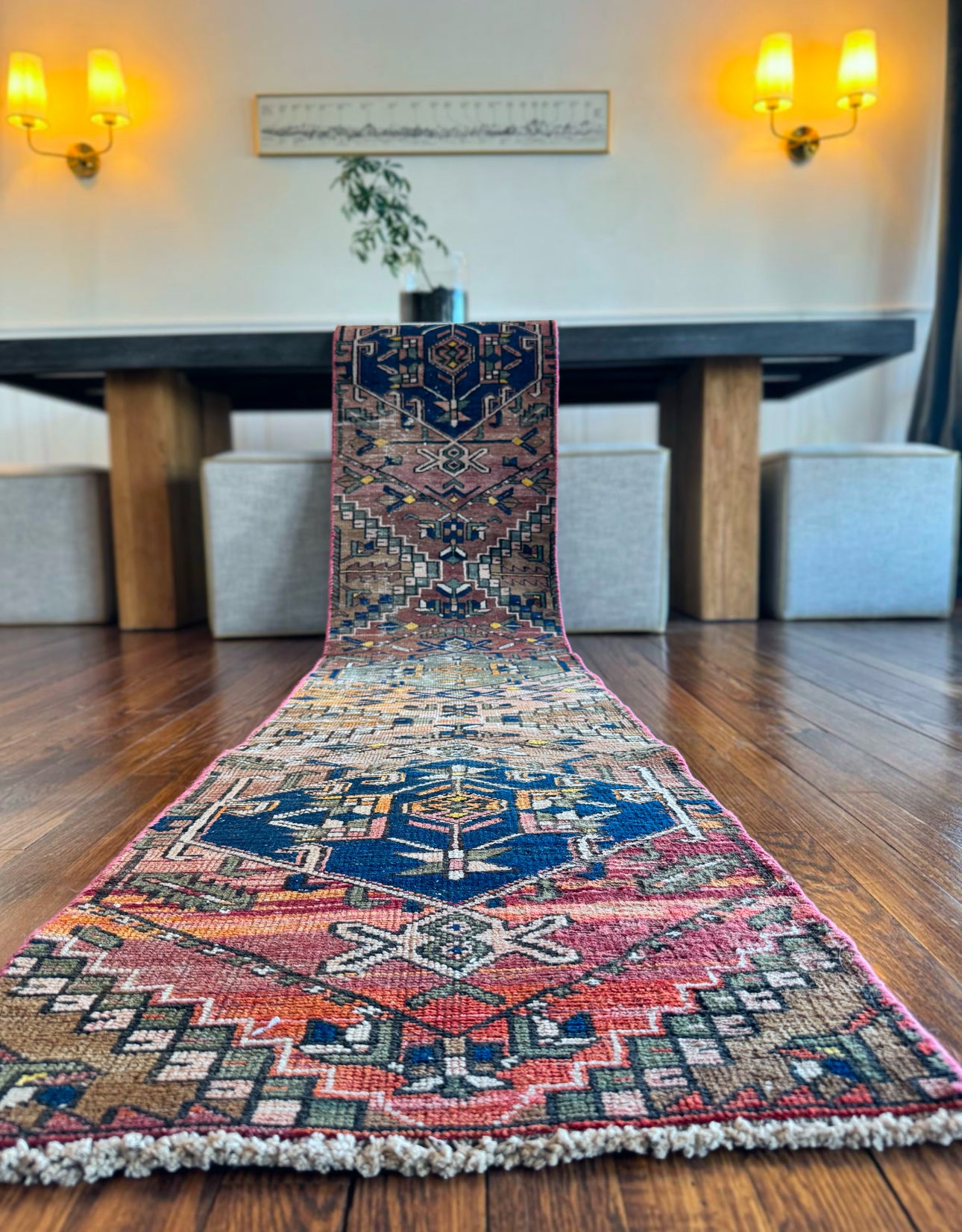 Vintage Anatolian geometrical runner 1’ 9 x 8’ 10