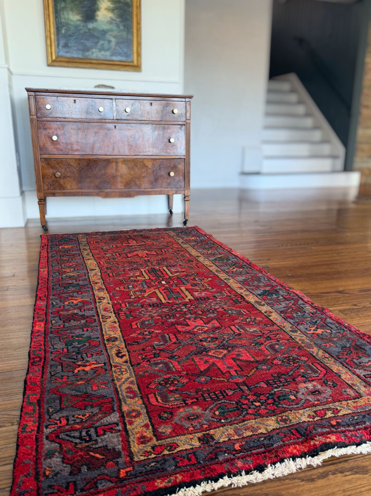 Vintage Alizarin Fixed Star 3’5 x 7 circa 1925-1935