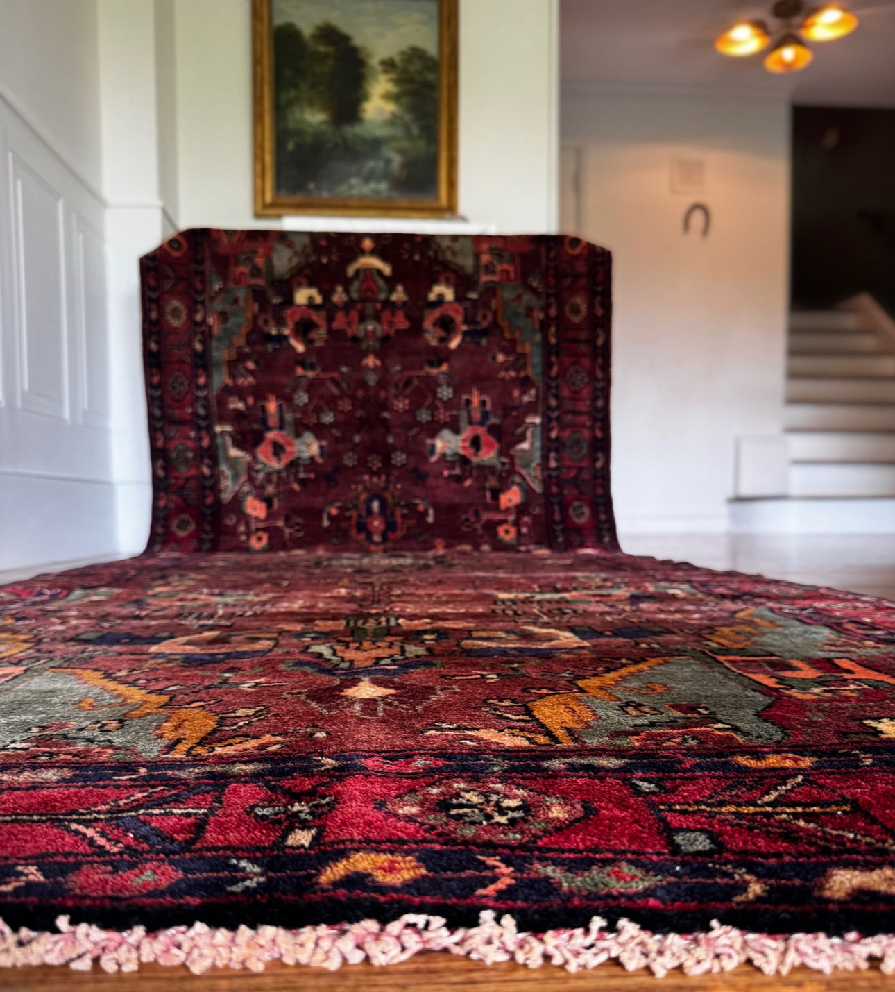 Pomegranate Heriz-Karaja Garden Runner 4’2 x 11’ circa 1925-1935